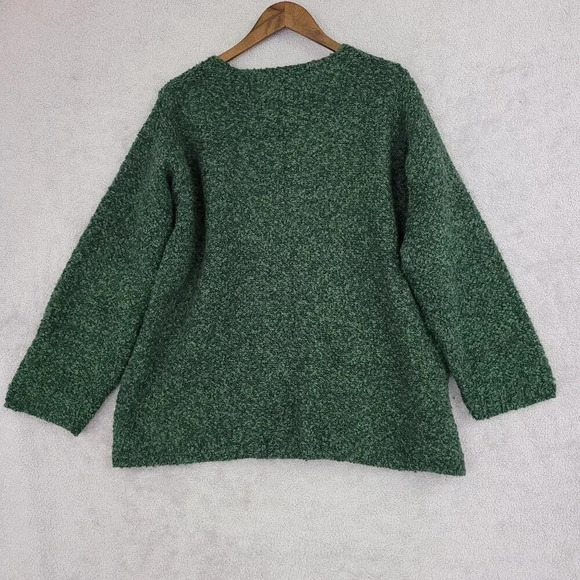 Vintage Carraig Donn Green Wool Blend Cardigan Sweater Made In Ireland XL  12CT - Picture 2 of 9
